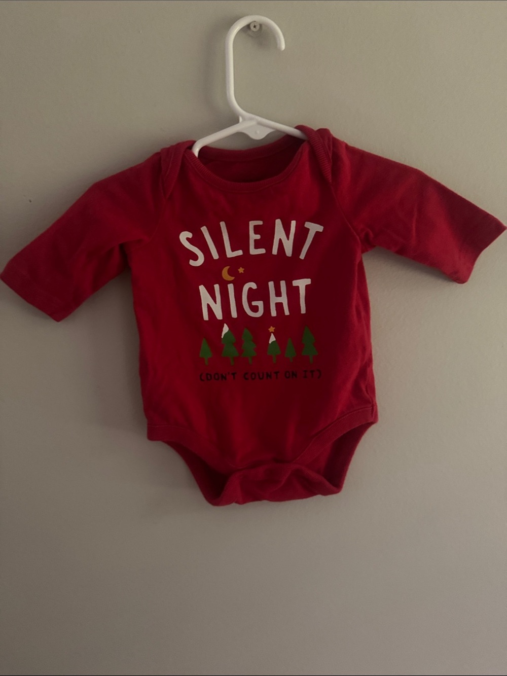 GAP Red 'Silent Night' Holiday Baby Bodysuit